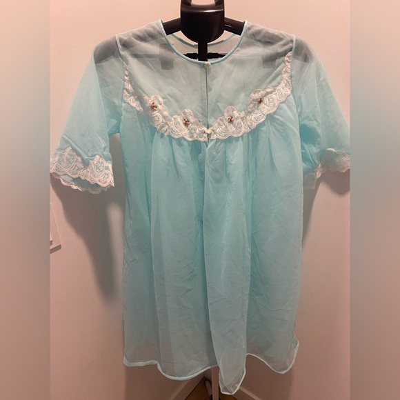 unbranded | Intimates & Sleepwear | Vintage Robin Egg Blue Nylon Robe ...